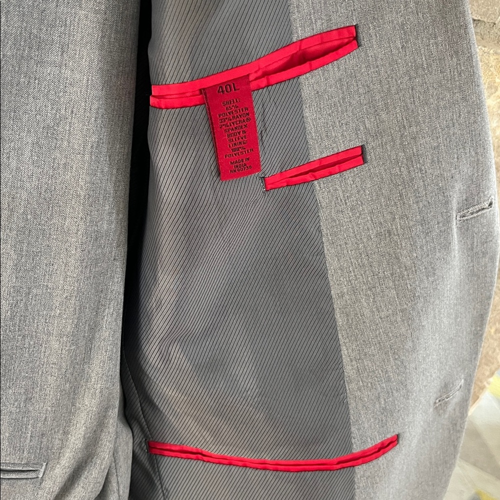 ALFANI Slim Fit Classic Gray Suit Pants Size 33x32 & Blazer Size 40L - Picture 8 of 16